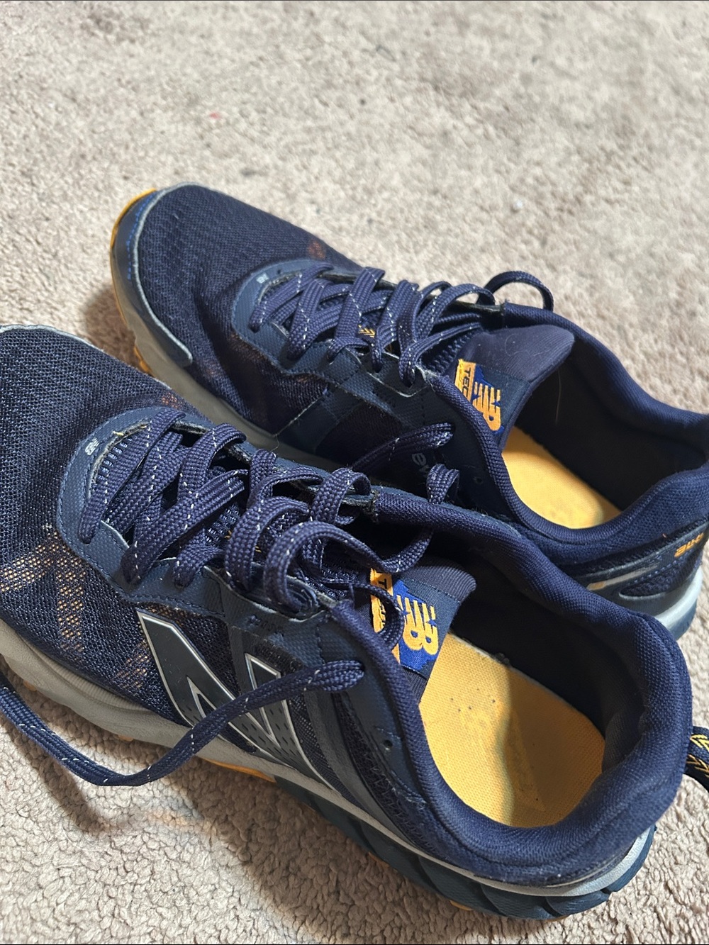 New Balance Men’s Navy and Yellow Running Sneakers